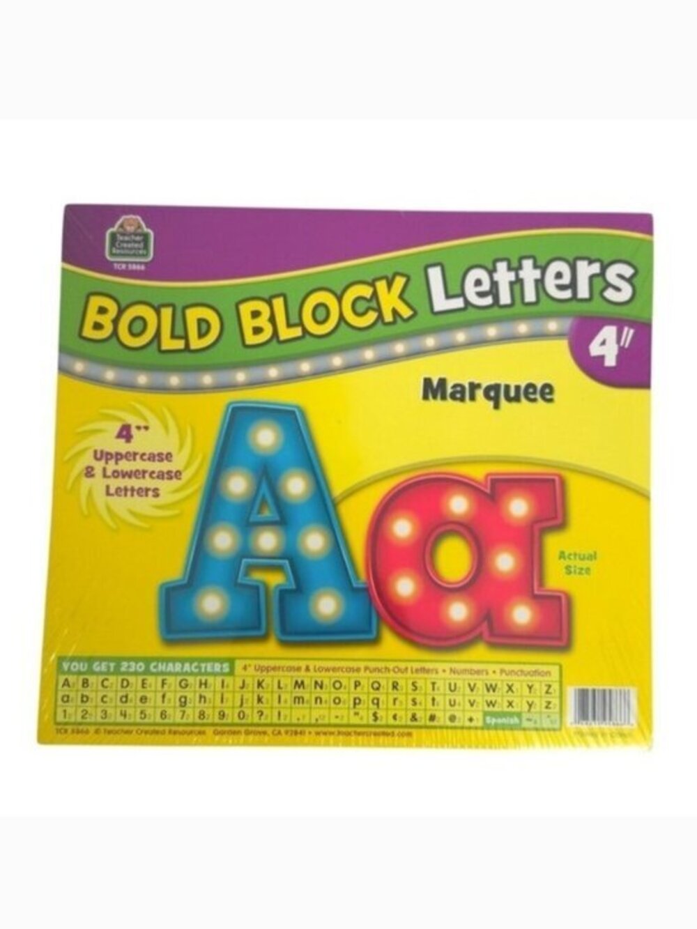 NWT Teacher Created Resources 4" Marquee Light Teacher Bulletin‎ Board Letters